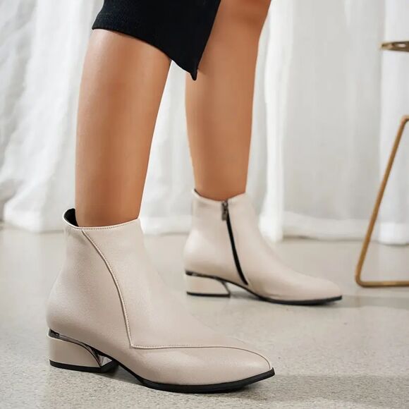 Elegant Beige Ankle Boots for Women / Size 9 / Ankle Booties / NWOT - Picture 4 of 7